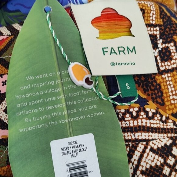 FARM RIO Jacket S Mixed Yawanawa Double Face Reversible Winter - Picture 15 of 16